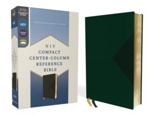 NIV, Center Column Compact Reference Bible, Imitation Leather, Green