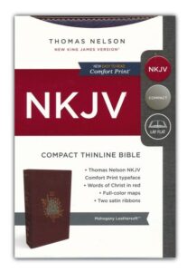 NKJV, Thineline Compact Bible, Imitation Leather, Burgundy