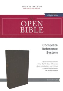 NKJV, Open Bible, Comfort Print, Imitation Leather, Black