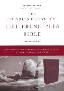 NKJV, Charles F. Stanley Life Principles Bible, 2nd Edition, Leathersoft, Burgundy, Indexed