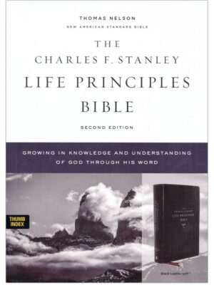 NASB,Charles F. Stanley Life Principles Bible, Second Edition, Leathersoft, Black, Indexed