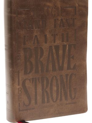 NKJV, Center Column Reference Bible, Verse Art Cover, Genuine Leather, Dark Brown, Indexed