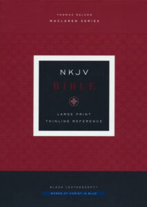 NKJV, Thinline Reference Bible, Imitation Leather, Black, Large Print