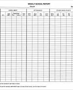 SUNDAY SCHOOL TRIPLICATE REPORT BOOK