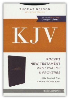 KJV, Pocket New Testament with Psalms and Proverbs, Imitation Leather, Black, Red Letter