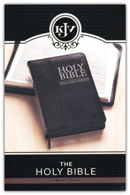 KJV, Compact Holy Bible, Faux Leather, Black, Zippered