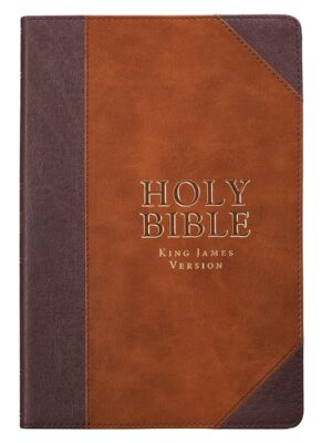 KJV, Thinline Bible, Two Tone Faux Leather, Brown Portfolio, Large Print