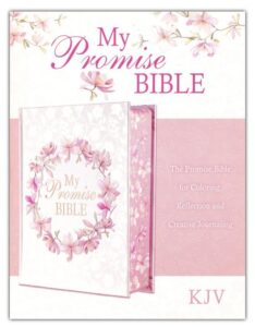 KJV, My Promise Holy Bible, Hardcover, White and Pink Floral Wreath, Bible Tabs