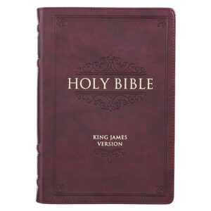 KJV, Thinline Bible, Imitation Leather, Burgundy, Large Print, Indexed