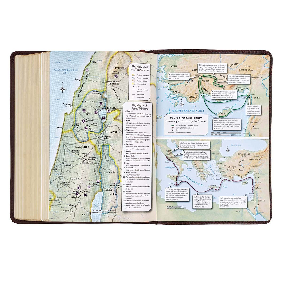 KJV, Compact Bible, Faux Leather, Medium Brown, Large Print - Image 3