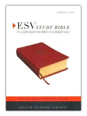 ESV, Personal Size Study Bible, Imitation Leather, TruTone Saddle with Ornament Design