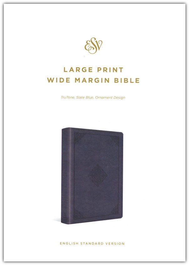 ESV, Wide Margin Bible, Imitation Leather, Slate Blue, Large Print