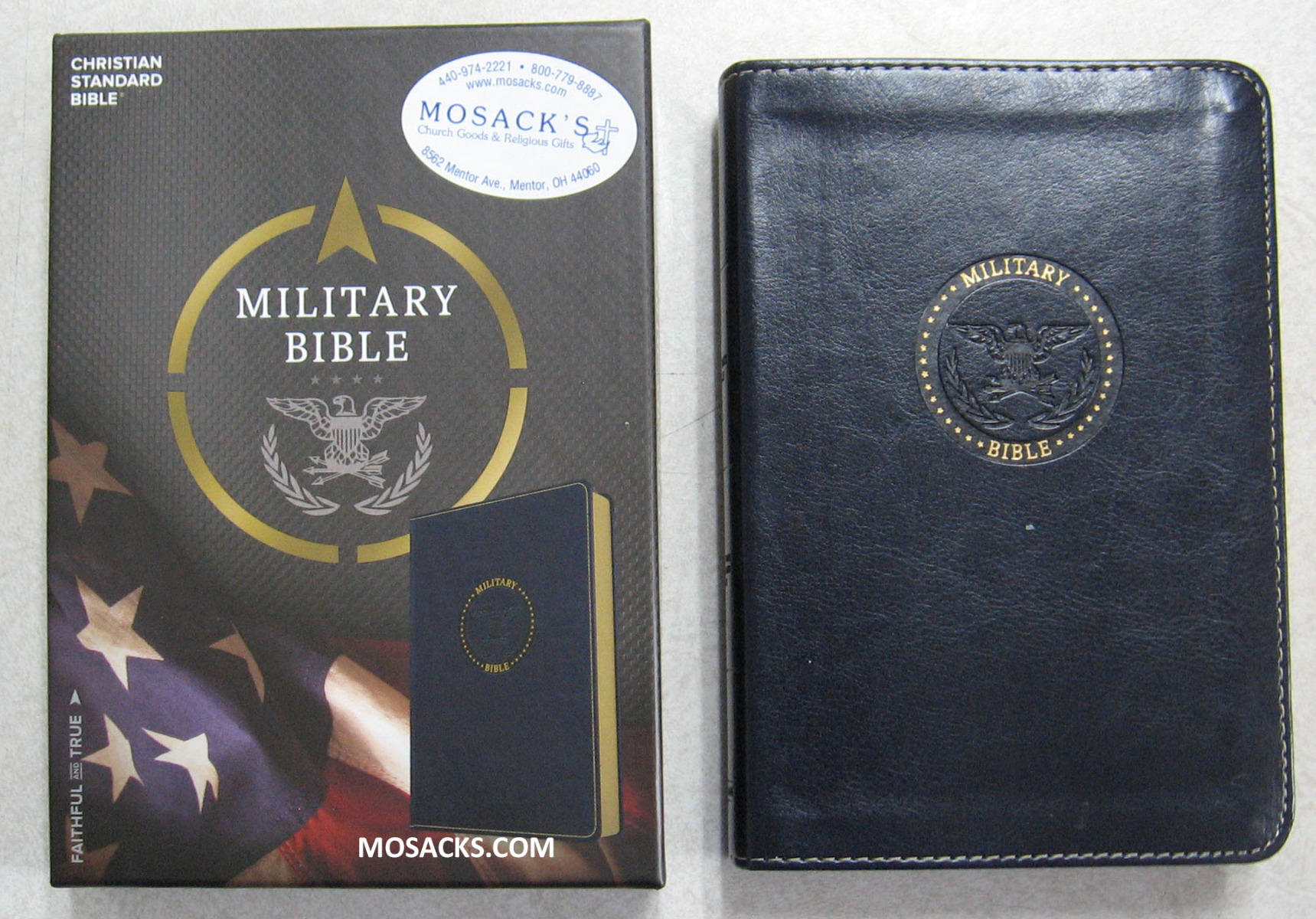CSB, Navy Military Bible, Leather Touch, Navy Blue