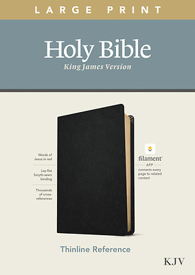 KJV, Thinline Reference Bible, Genuine Leather, Black, Large Print