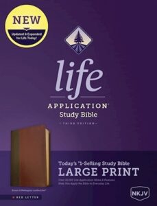 NKJV, Life Application Study Bible, Third Edition, Leatherlike, Brown/Mahogany, Large Print