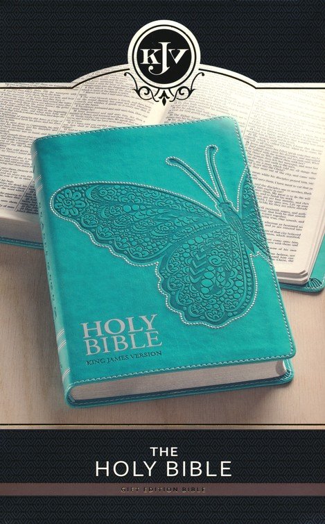 KJV, Holy Bible Gift Edition, Imitation Leather, Teal Butterfly, for Girls/Teens