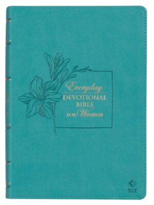 NLT, Devotional Bible for Women, Vegan Leather, Teal Debossed