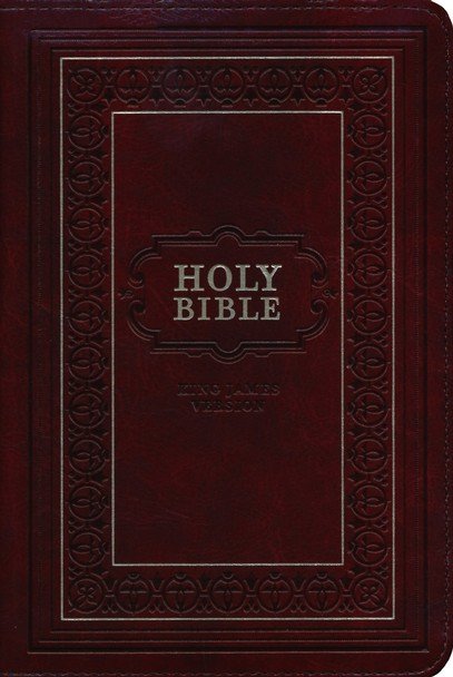 KJV, Compact Holy Bible, Faux Leather, Burgundy, Zippered - Image 2