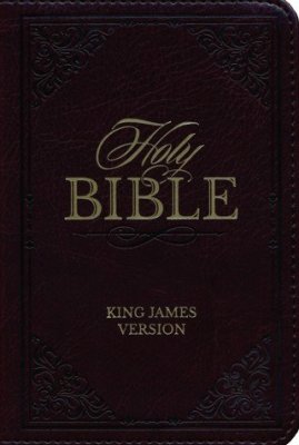KJV, Mini Pocket Bible, Imitation Leather, Burgundy, Red Letter - Image 2