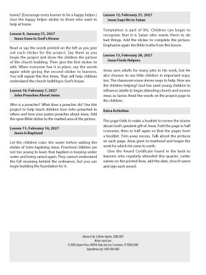 Sunday School, Bible Basics, Preschool Make & Take, Winter 2026-27