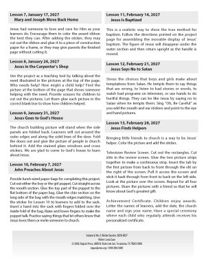 Sunday School, Bible Basics, Kindergarten Make & Take, Winter 2026-27