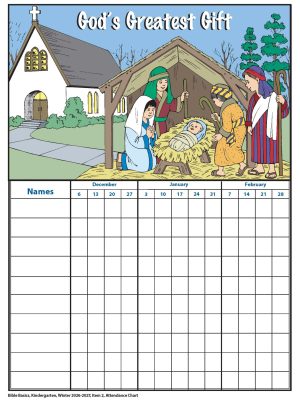 Sunday School, Bible Basics, Kindergarten Visuals, Winter 2026-27