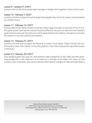 Sunday School, Bible Basics, Beginner Make & Take, Winter 2026-27