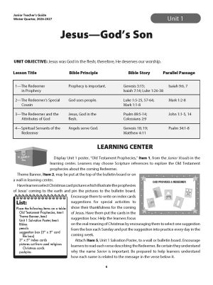 Sunday School, Bible Basics, Junior Teacher’s Guide, Winter 2026-27