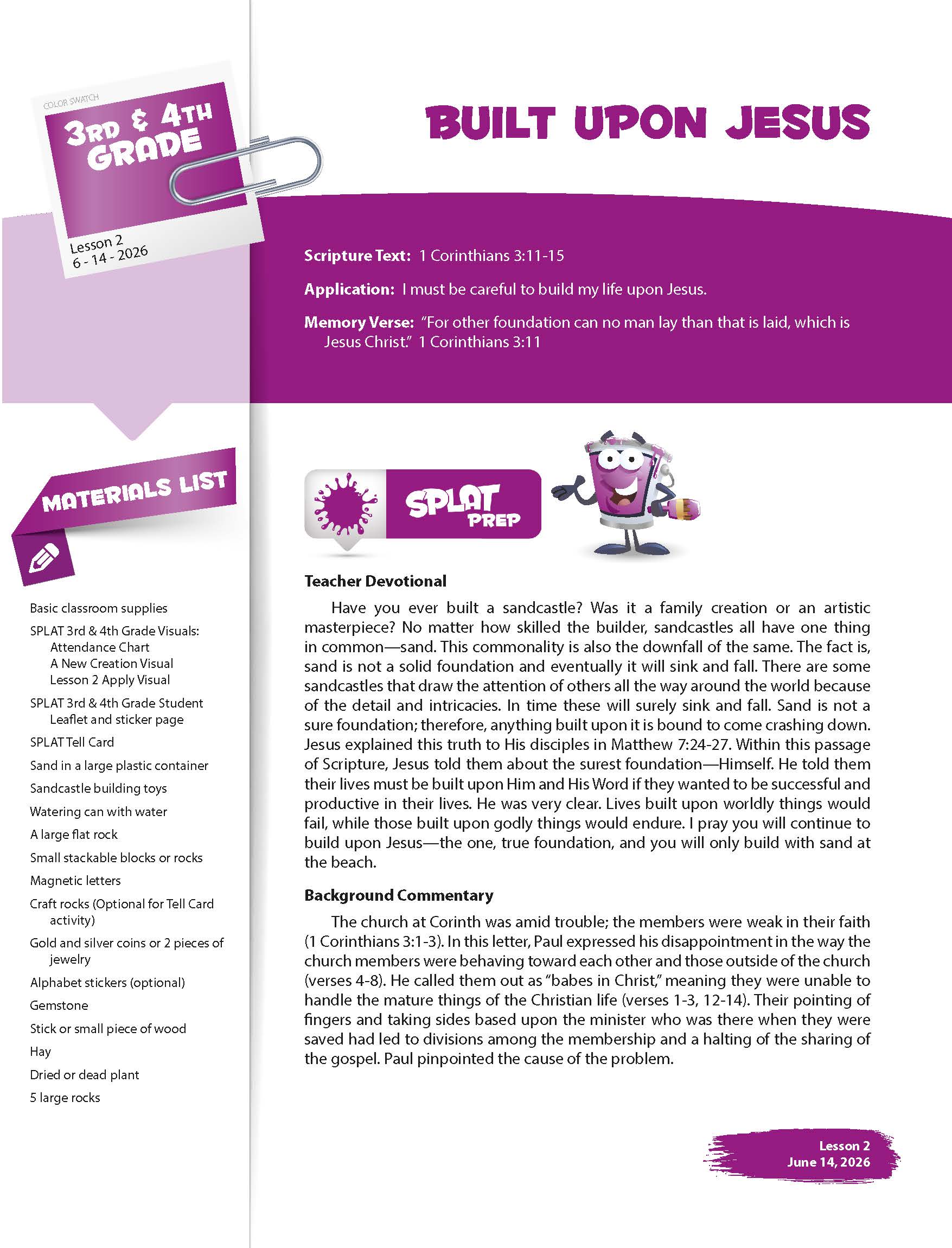 Sunday School, SPLAT 3rd & 4th Grade Teacher Leaflets, Summer 2026 - Image 4