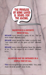 THE PRIVILEGE OF BEING SAVED IS YOURS FOR THE ASKING. Tract