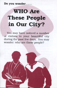 Do You Wonder . . . WHO ARE THESE PEOPLE IN OUR CITY? Tract