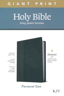 KJV, Personal Size Giant Print Holy Bible, Red Letter, LeatherLike, Black Onyx