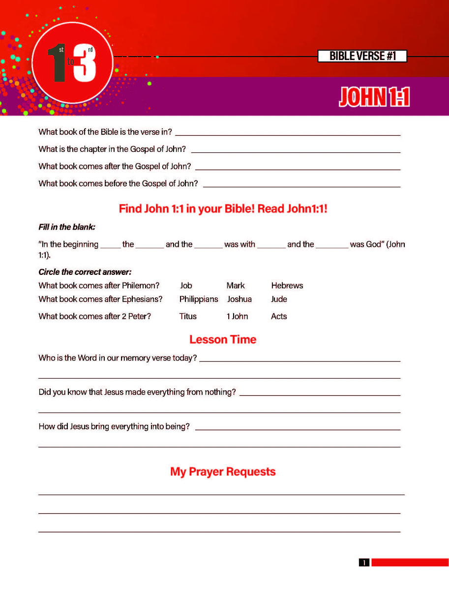 Bible Challenge, 1st-3rd Grade Student Activity Leaflets, Series I - Image 2