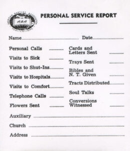 PERSONAL SERVICE REPORT (100)