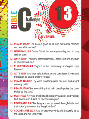 Bible Challenge 1st-3rd Grade STUDENT CHALLENGE CARD, Series III