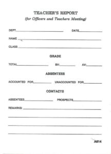 TEACHERS REPORT PAD (100)