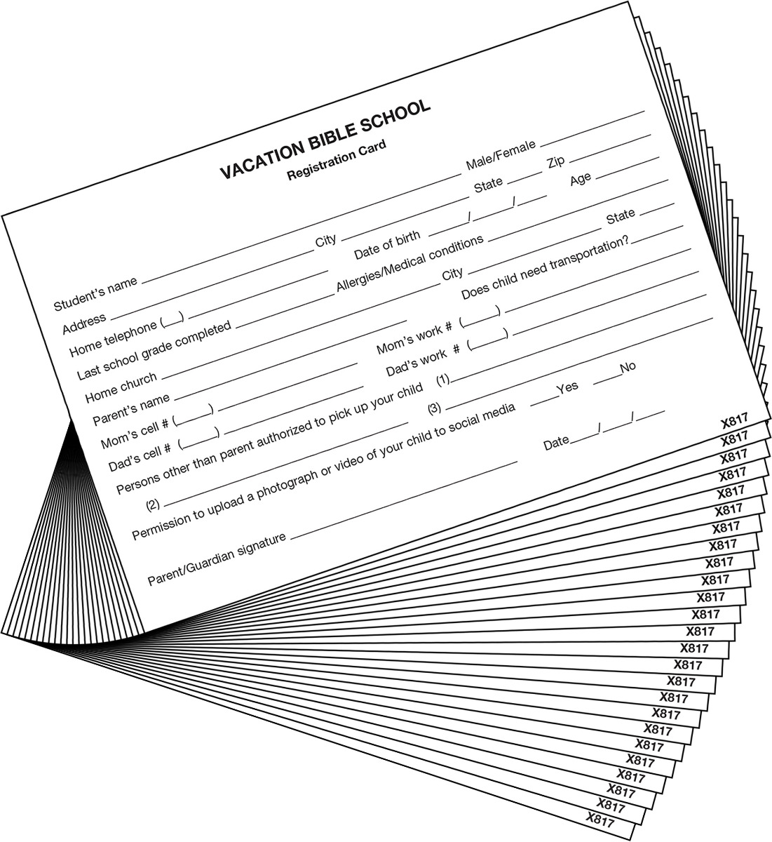 VBS REGISTRATION CARD - Image 2