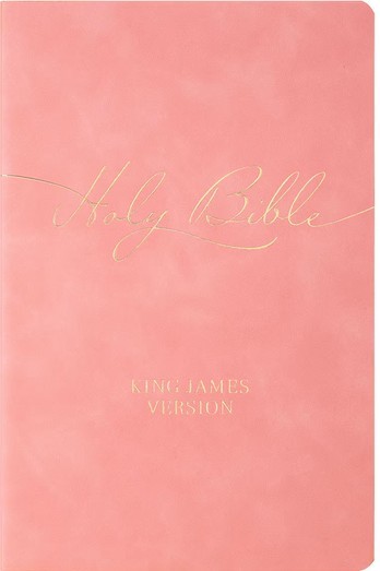 KJV, Gift Bible, Imitation Leather, Marbled Coral Pink
