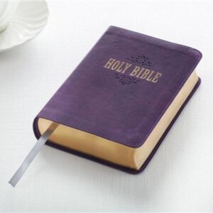 KJV, Compact Holy Bible, Faux Leather, Purple, Large Print