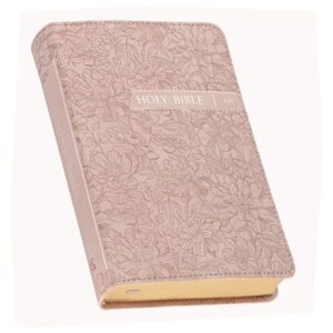 KJV, Compact Bible, Faux Leather, Blush Pink Floral