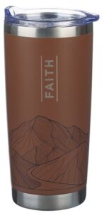TRAVEL TUMBLER BROWN FAITH