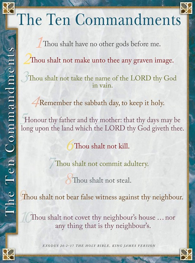 KJV, TEN COMMANDMENTS WALL CHART