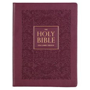 KJV, Note Taking Bible, Imitation Leather, Plum, Large Print