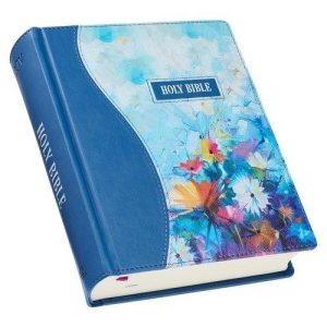 KJV, Note-Taking Bible, Imitation Leather, Blue Floral