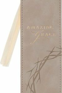 Bookmark Faux Leather Taupe Amazing Grace Isa. 53:5