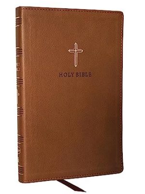 KJV Holy Bible Ultra Thinline, Brown Leathersoft, Red Letter, Comfort Print: King James Version