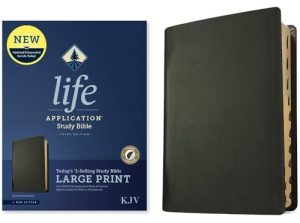 KJV Life Application Large-Print Study Bible, Third Edition--genuine leather, black (indexed)