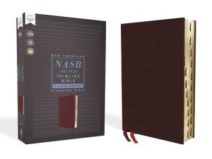 Nasb, Thinline Bible, Large Print, Bonded Leather, Burgundy, Red Letter Edition, 1995 Text, Thumb Indexed, Comfort Print (Lar