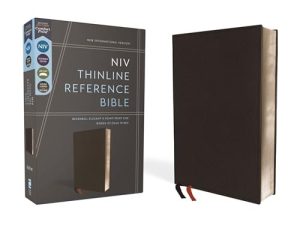 NIV Comfort Print Thinline Reference Bible, Premium Leather, Calfskin, Black